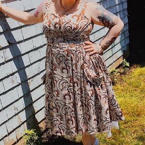 Paisley print retro pin up dress w pockets SALE⭐️